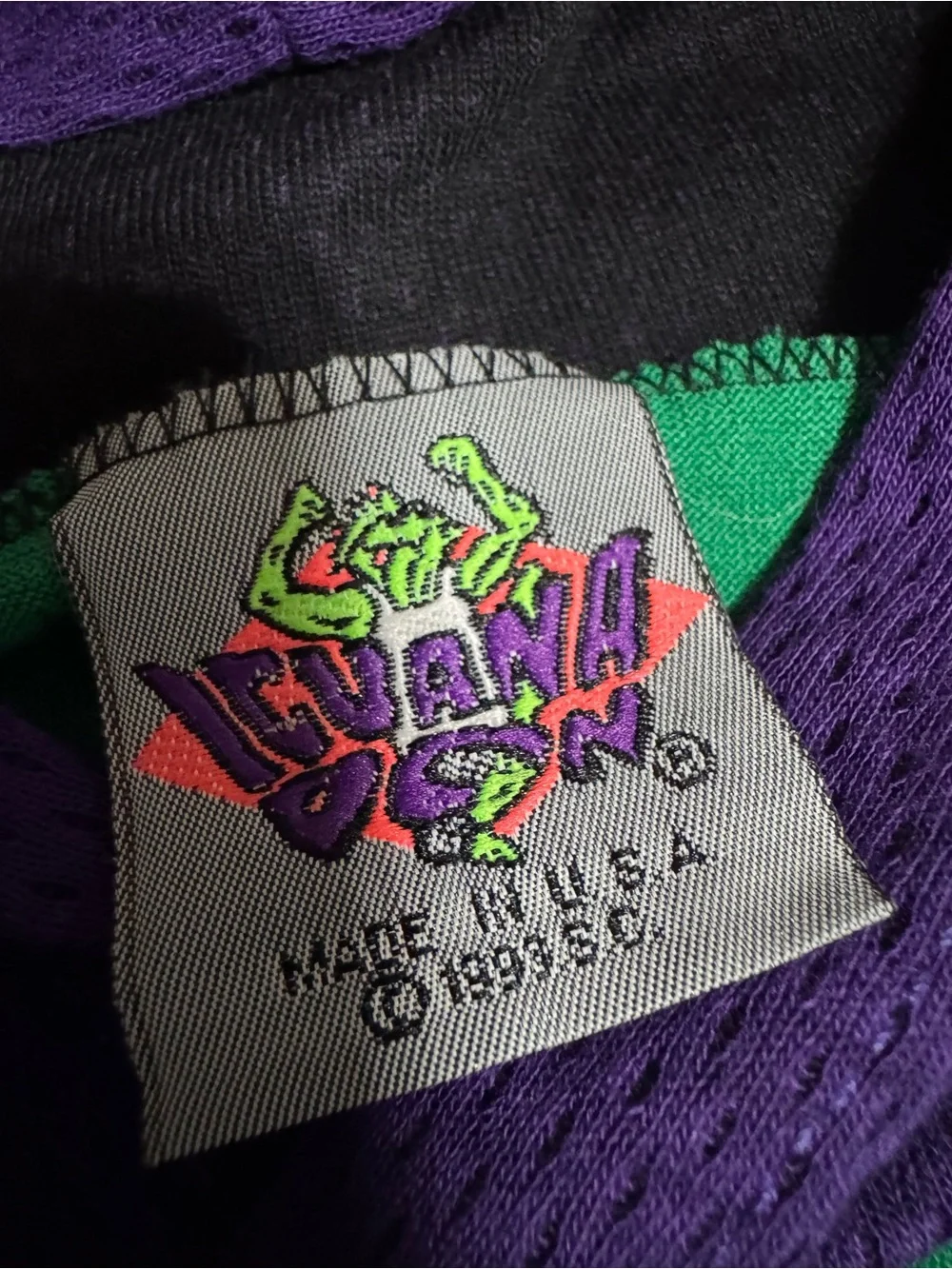 90s Vintage 1993 Iguana Don hooded hockey long sleeve T-shirt Boys size 6